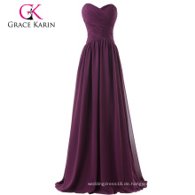 Grace Karin trägerlosen lila Chiffon lange Hochzeit Brautjungfer Kleider CL6273